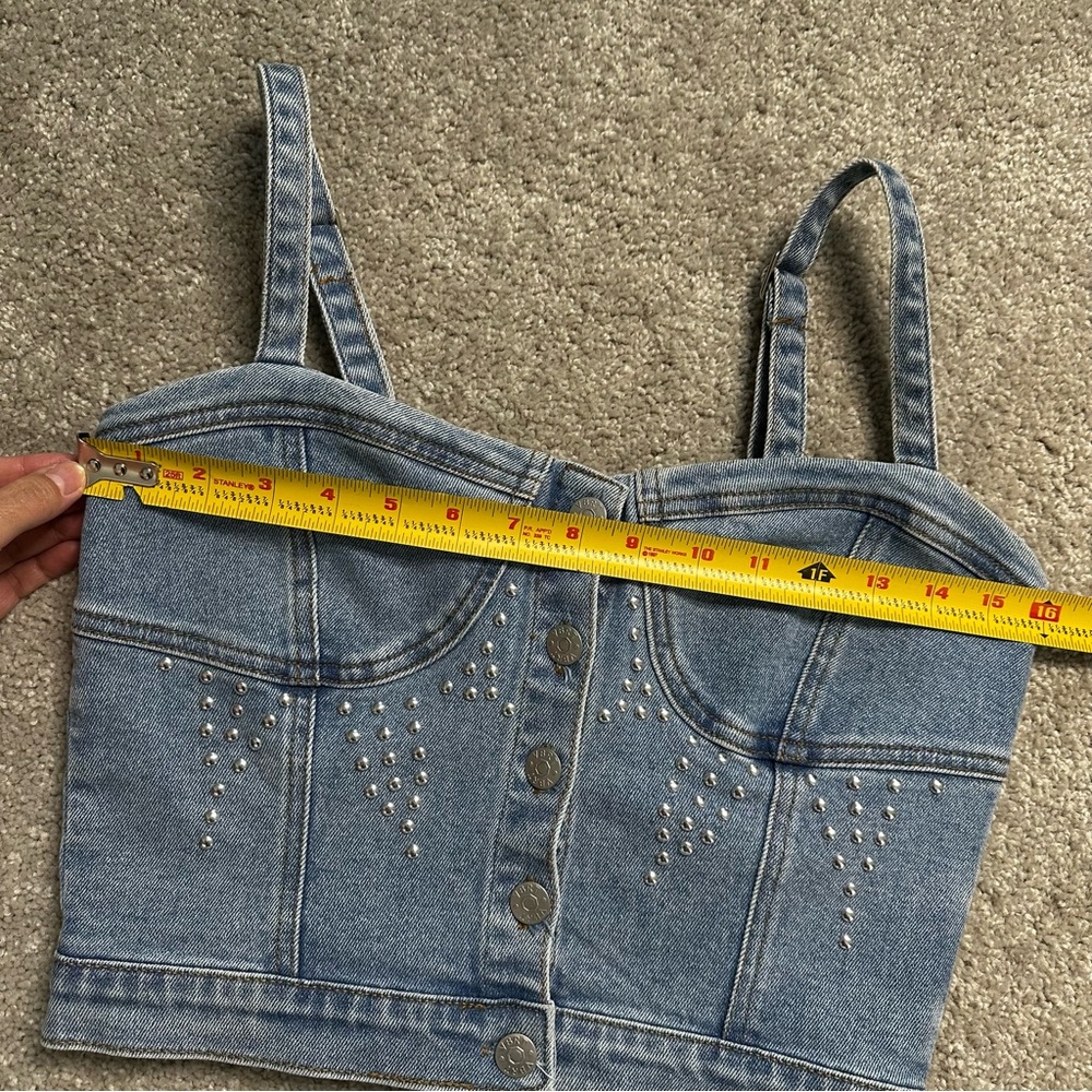 Denim Bustier Studded Top Boot Barn - Picture 5 of 7